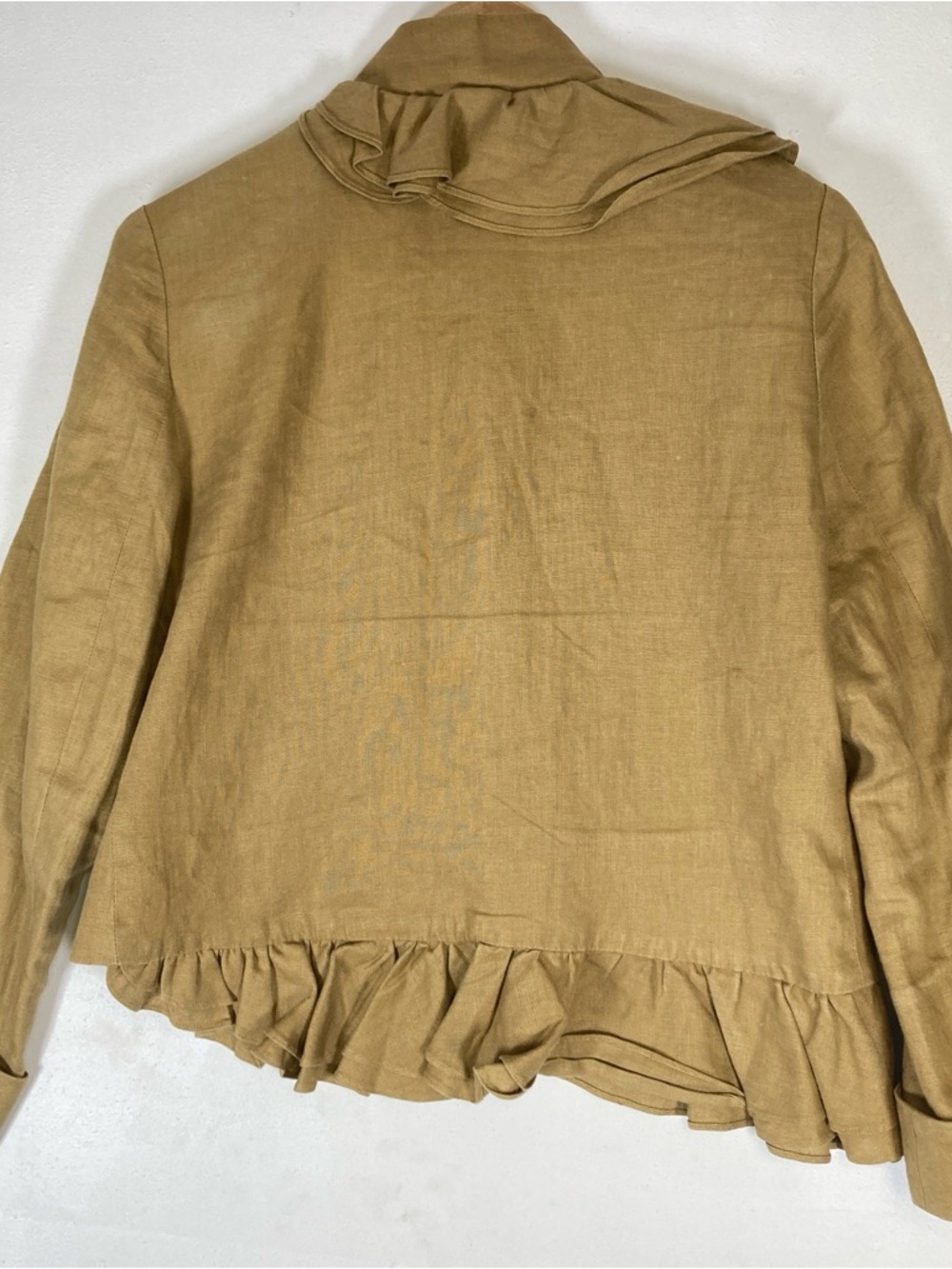 Anthropologie RUFFIAN MISE en SCENE Well Wisher Jacket Ruffle Linen Silk Size 8 - Picture 15 of 16